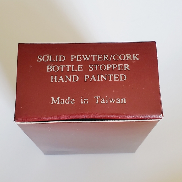 G Esmond Solid Pewter Cork Hand Painted Clown Bottle Stopper - Picture 5 of 6